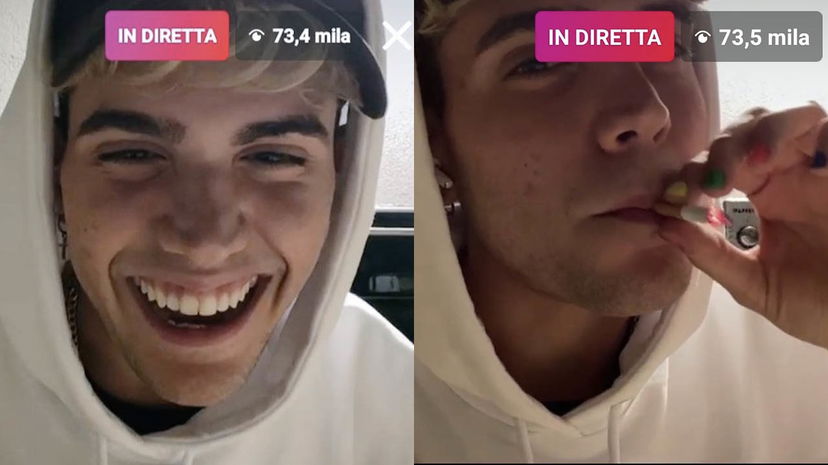 Aka7even fa uno scivolone in diretta su Instagram preview