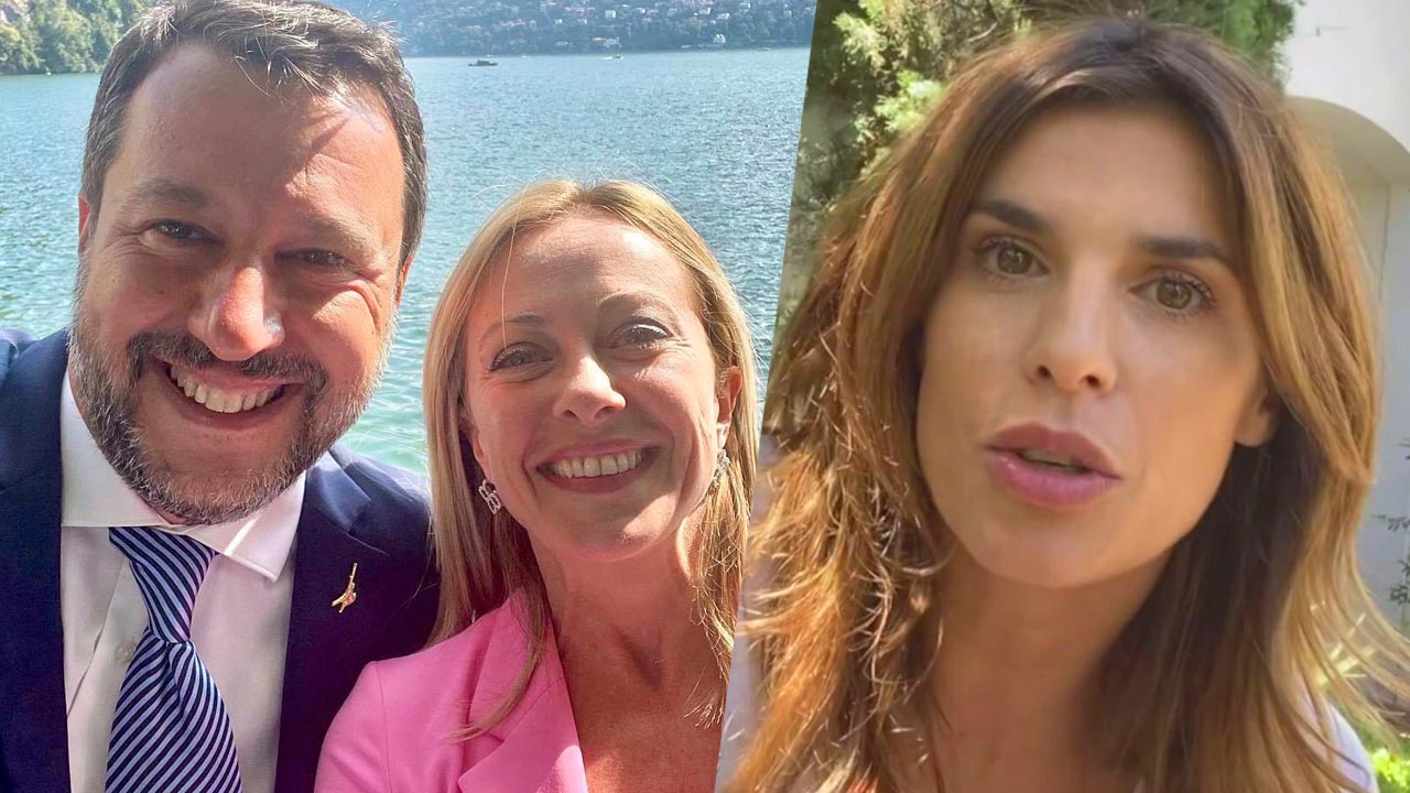 Elisabetta Canalis applauso di Giorgia Meloni