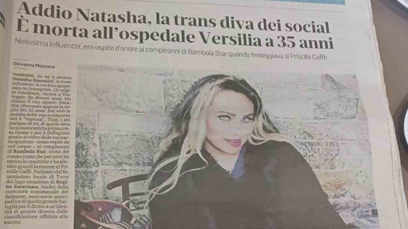 Bambola Star ricorda Natasha Simonini, ma Il Tirreno commette una gaffe scrivendo il deadname preview