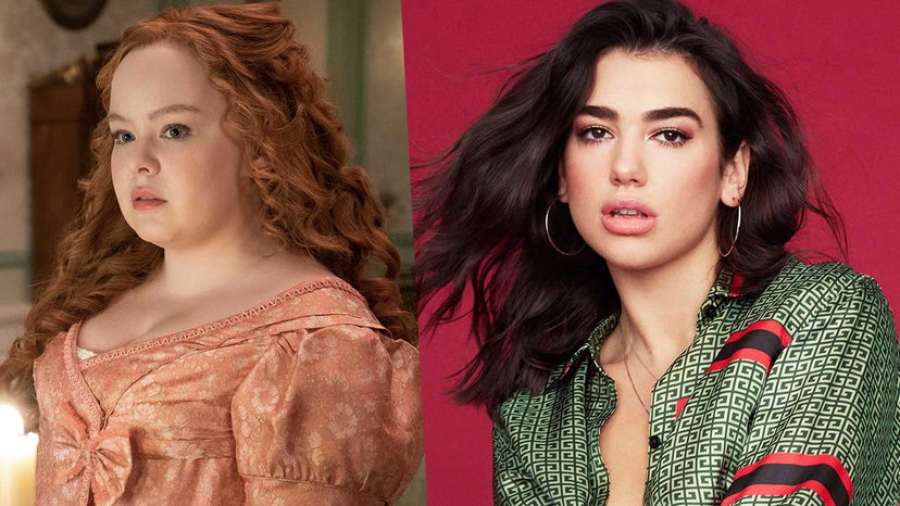 Penelope Featherington (alias Nicola Coughlan) e Dua Lipa nel film di Barbie preview