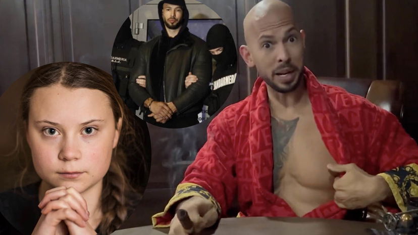 Andrew Tate deride Greta Thunberg ma viene arrestato (per un motivo gravissimo)grazie al video preview