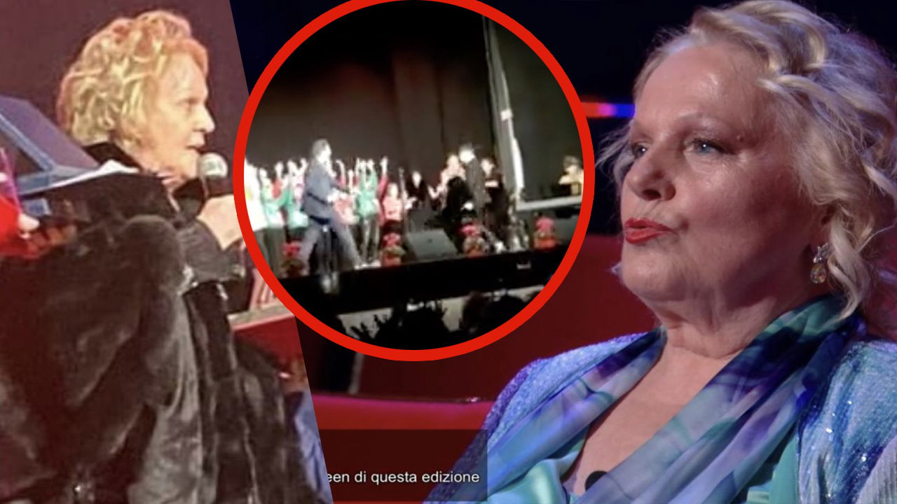 Katia Ricciarelli caduta all'indietro