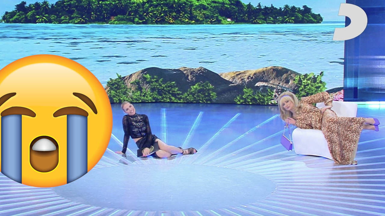 Showgirl piange a L'Isola