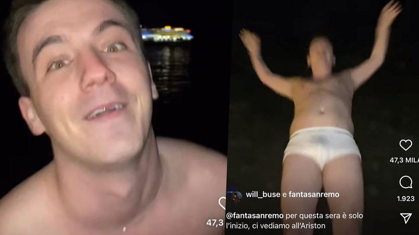 Will con 4°C si butta nel mare di Sanremo, il video preview