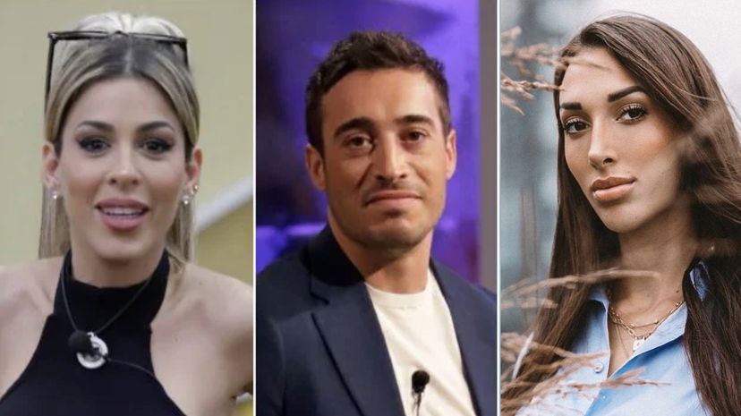 Antonino parla con Oriana e Giaele alla festa di Signorini preview