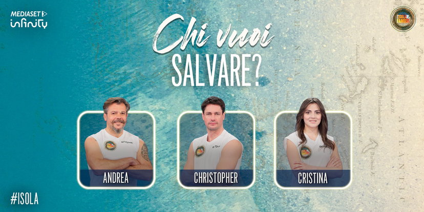 Andrea, Christopher o Cristina: chi uscirà da L’Isola dei Famosi? I sondaggi preview