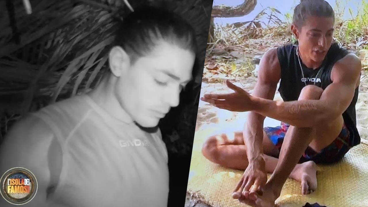Luca Vetrone di notte a L'Isola dei Famosi