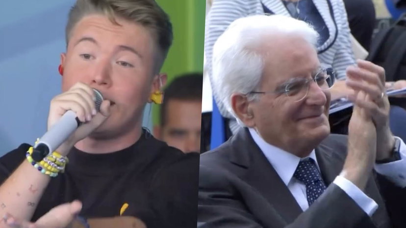 Alfa canta Bellissimissima davanti a Mattarella e lo invita al suo concerto preview