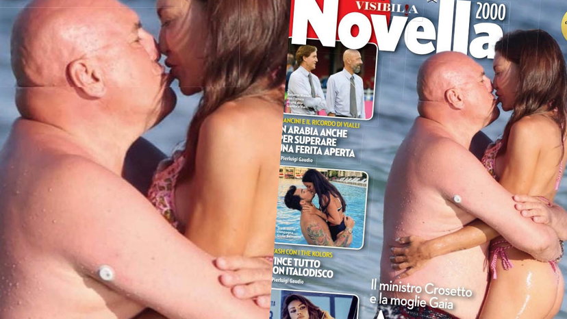 Il ministro Guido Crosetto e la moglie Gaia Saponaro al mare: la sua reazione piccata agli sfottò preview