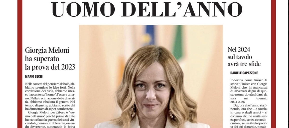 Giorgia Meloni eletta “Uomo Dell’Anno” da Libero article-post