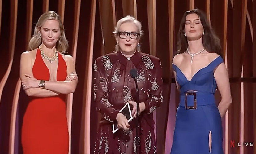 Meryl Streep, Anne Hathaway ed Emily Blunt ai SAG Awards ricreano uno sketch de Il Diavolo Veste Prada preview
