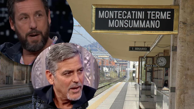George Clooney e Adam Sandler alla stazione di Montecatini Terme per girare un film preview