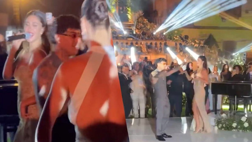Tony Effe canta e balla con Belen al matrimonio di Cecilia e Ignazio preview