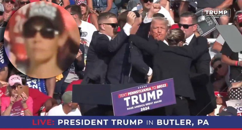 Attentato a Trump, la reazione di una donna presente sul posto diventa virale preview