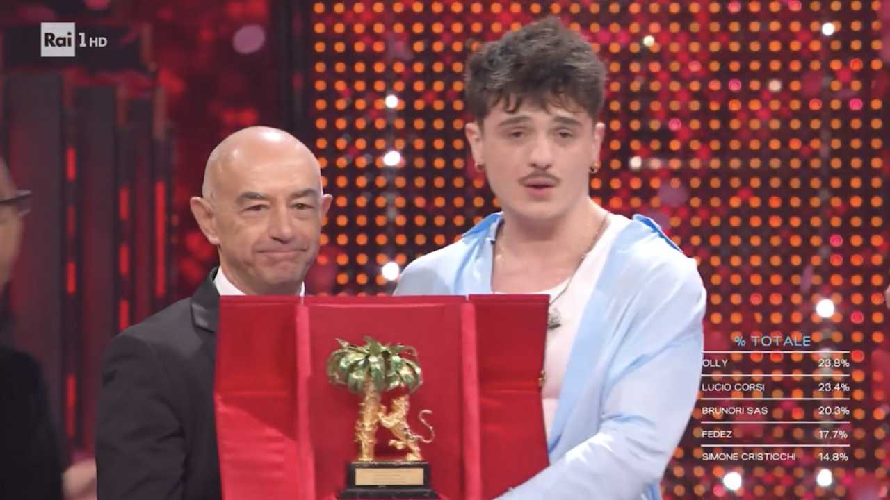 Le percentuali della finale del Festival di Sanremo: Olly ha vinto con uno scarto di 0,4