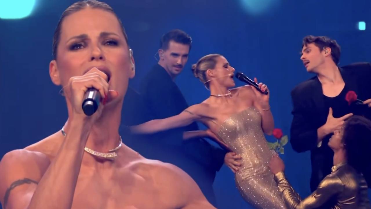 Michelle Hunziker canta in italiano all’Eurovision, ma non va in onda su Rai Uno