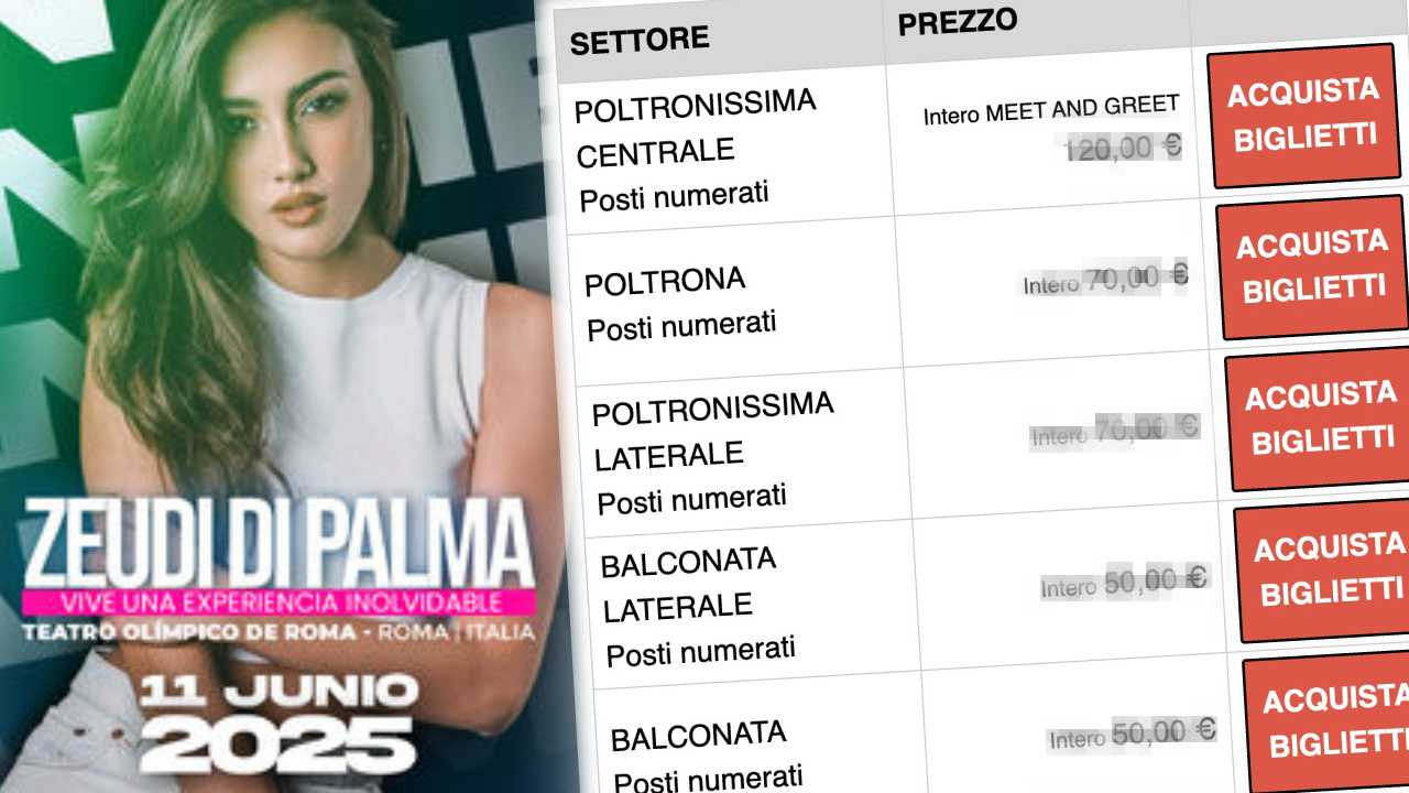Zeudi Di Palma meet and greet: 120 euro per incontrarla
