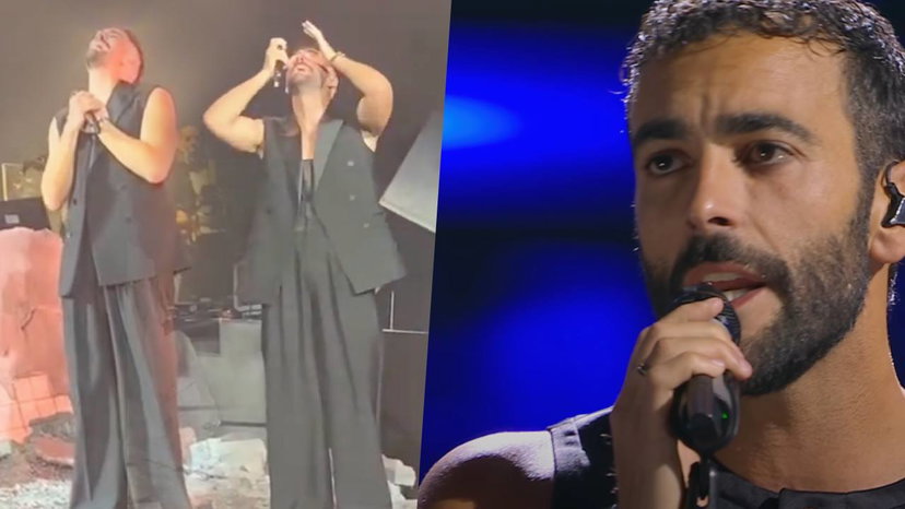 Marco Mengoni in lacrime mentre canta il brano per la madre preview