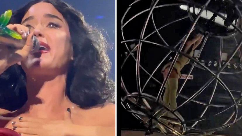 Katy Perry in lacrime in concerto, poi rischia di cadere preview