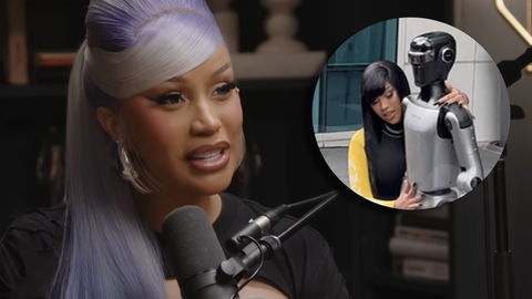 Cardi B cade per terra mentre fa la lap dance davanti un robot preview