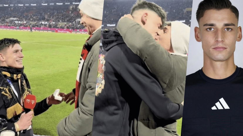 Arbitro di calcio chiede al compagno di sposarlo durante la partita, il pubblico applaude preview