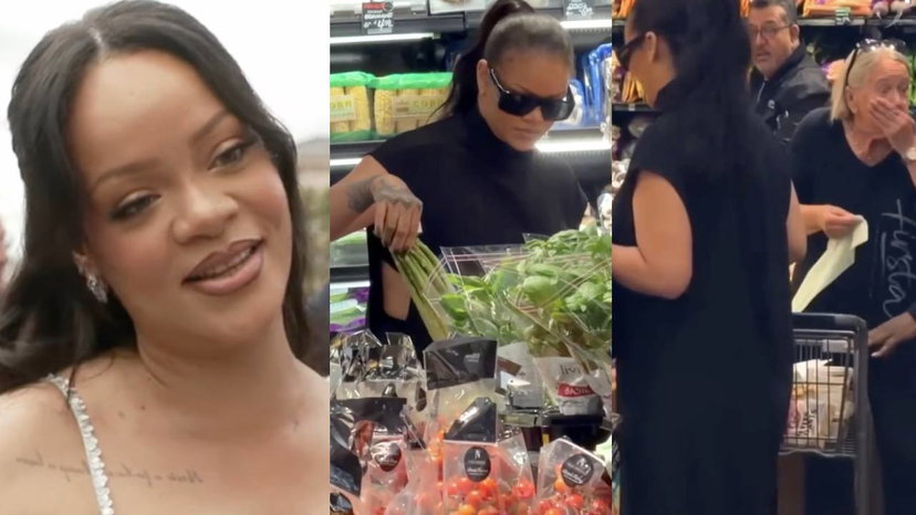 Rihanna fa la spesa, una signora prende il suo carrello per sbaglio preview