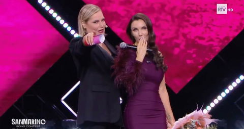 Elettra Lamborghini fa uno spoiler e una gaffe al San Marino Song Contest preview