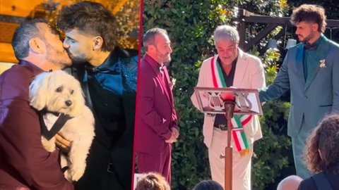 Claudio Insegno e Stefano Minotti sposi: Pino Insegno celebra il matrimonio a cui erano presenti molti vip preview