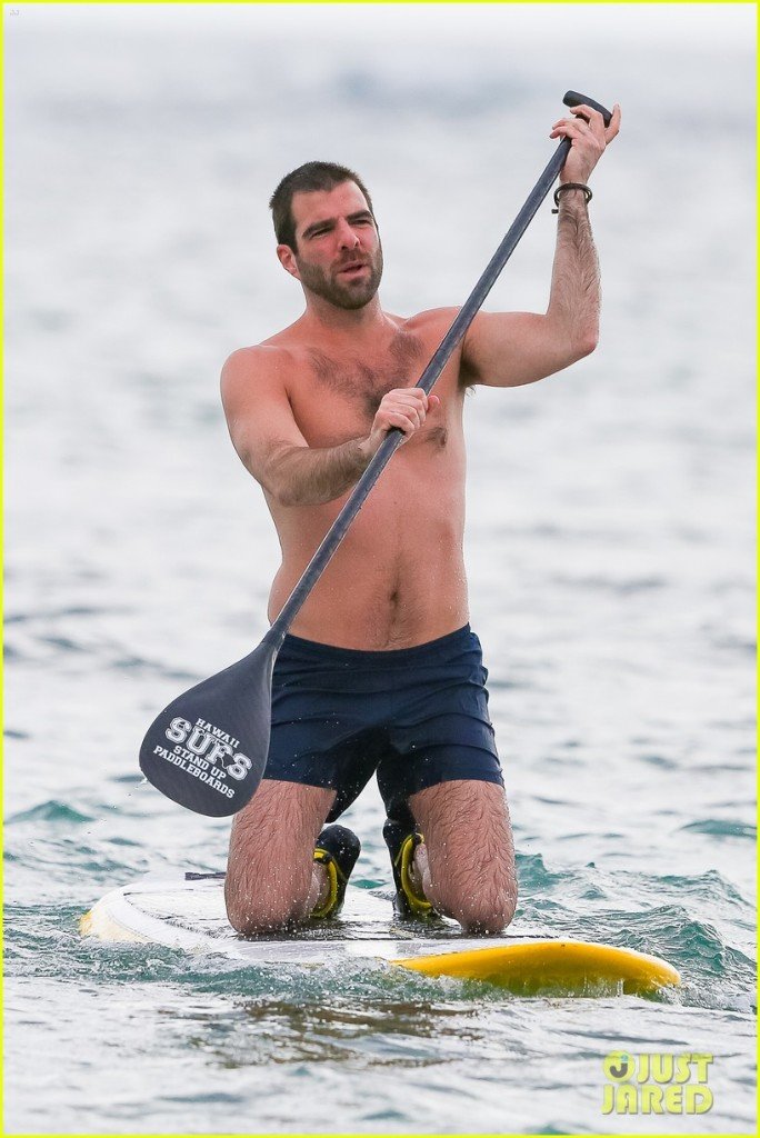 *EXCLUSIVE* Zachary Quinto and boyfriend Miles McMillan enjoy a day of Paddle Boarding