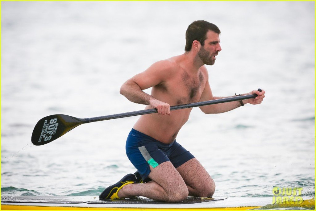 *EXCLUSIVE* Zachary Quinto and boyfriend Miles McMillan enjoy a day of Paddle Boarding