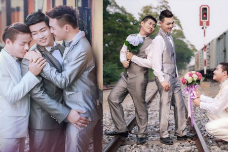 threesome gay wedding thailand three
