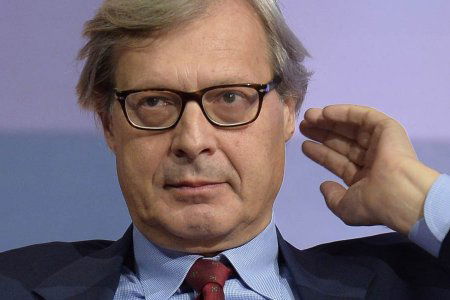24/09/2013 Roma. La7 Trasmissione televisiva L'Aria che tira. Nella foto Vittorio Sgarbi
