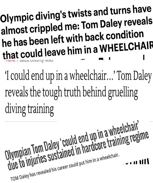 tom daley wheelchair omg the sun daily