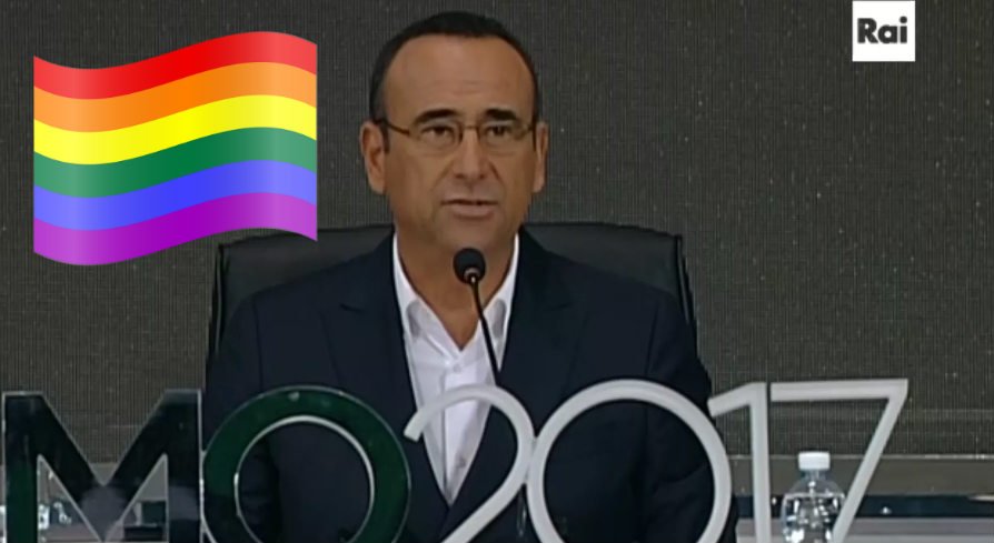 carlo conti rainbow gay video