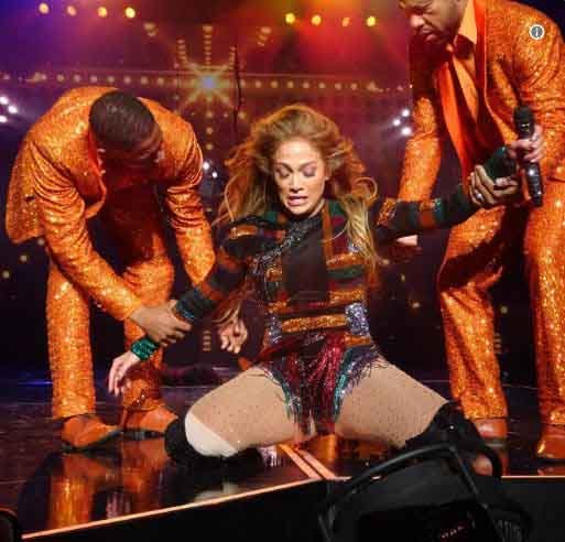 Jennifer Lopez incidente Las Vegas schiena