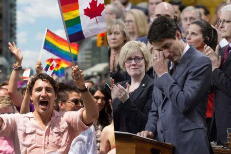 justin trudeau gay crying cries video