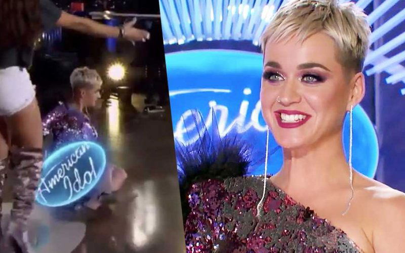 katy perry falls on american idol