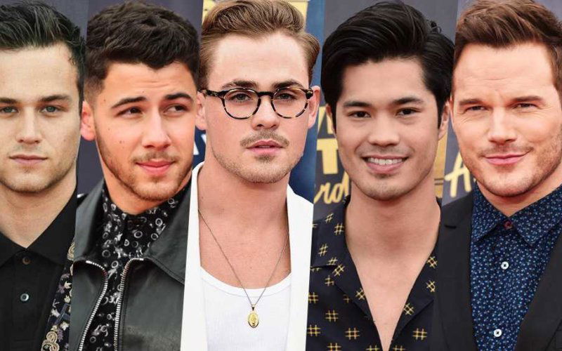 mtv movie awards red carpet men brandon chris nick flynn