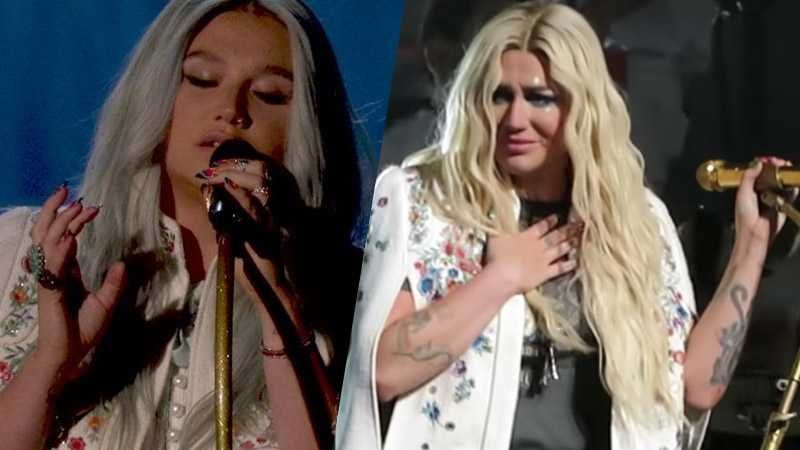 kesha praying cry crying live cincinnati