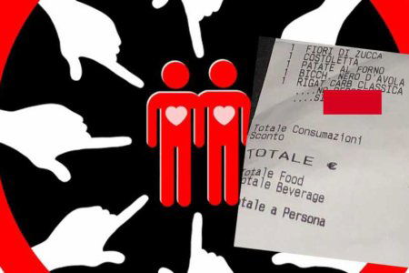 omofobia scontrino cameriere locale ragazzi gay