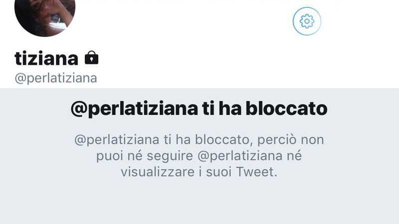 perla tiziana blocca twitter utente ragazza