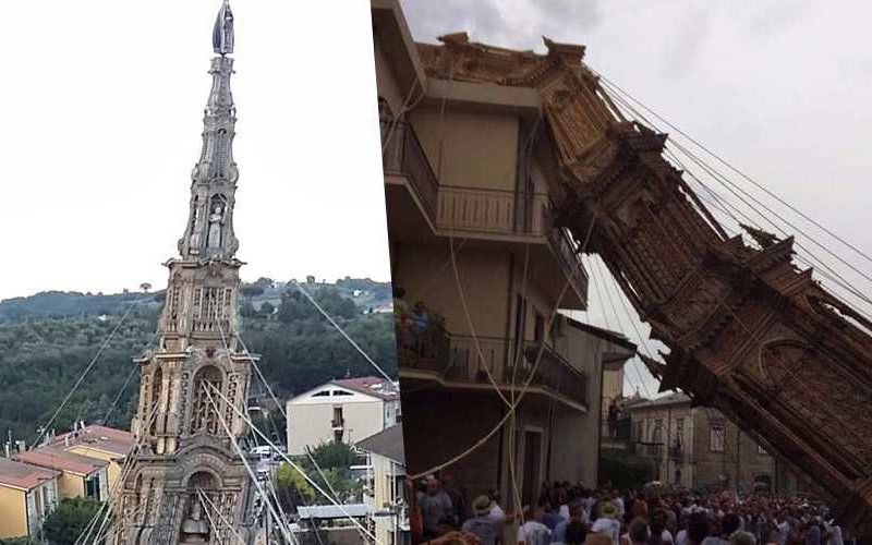 fontanarosa carro crolla cade obelisco madonna video