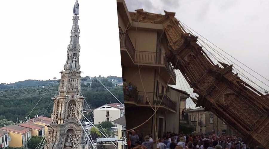fontanarosa carro crolla cade obelisco madonna video