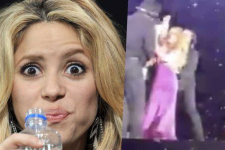 shakira crazy fan jump stage