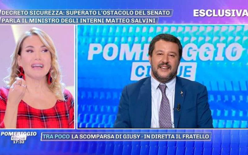 Matteo Salvini Pomeriggio Cinque Barbara d'Urso (2)