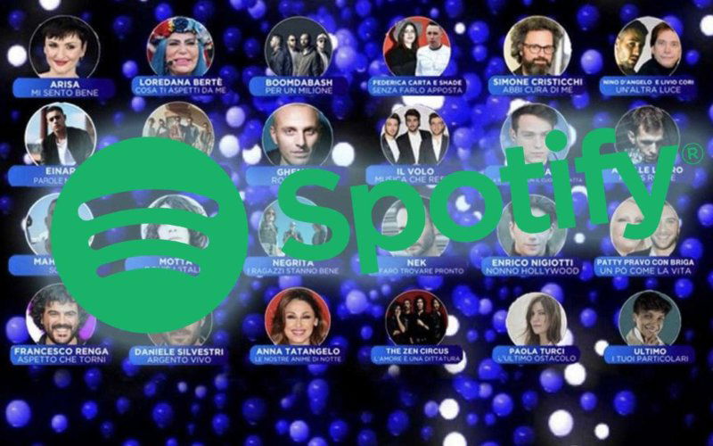 sanremo classifica spotify big musica
