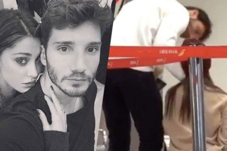 stefano de martino belen rodriguez aeroporto amore bacio