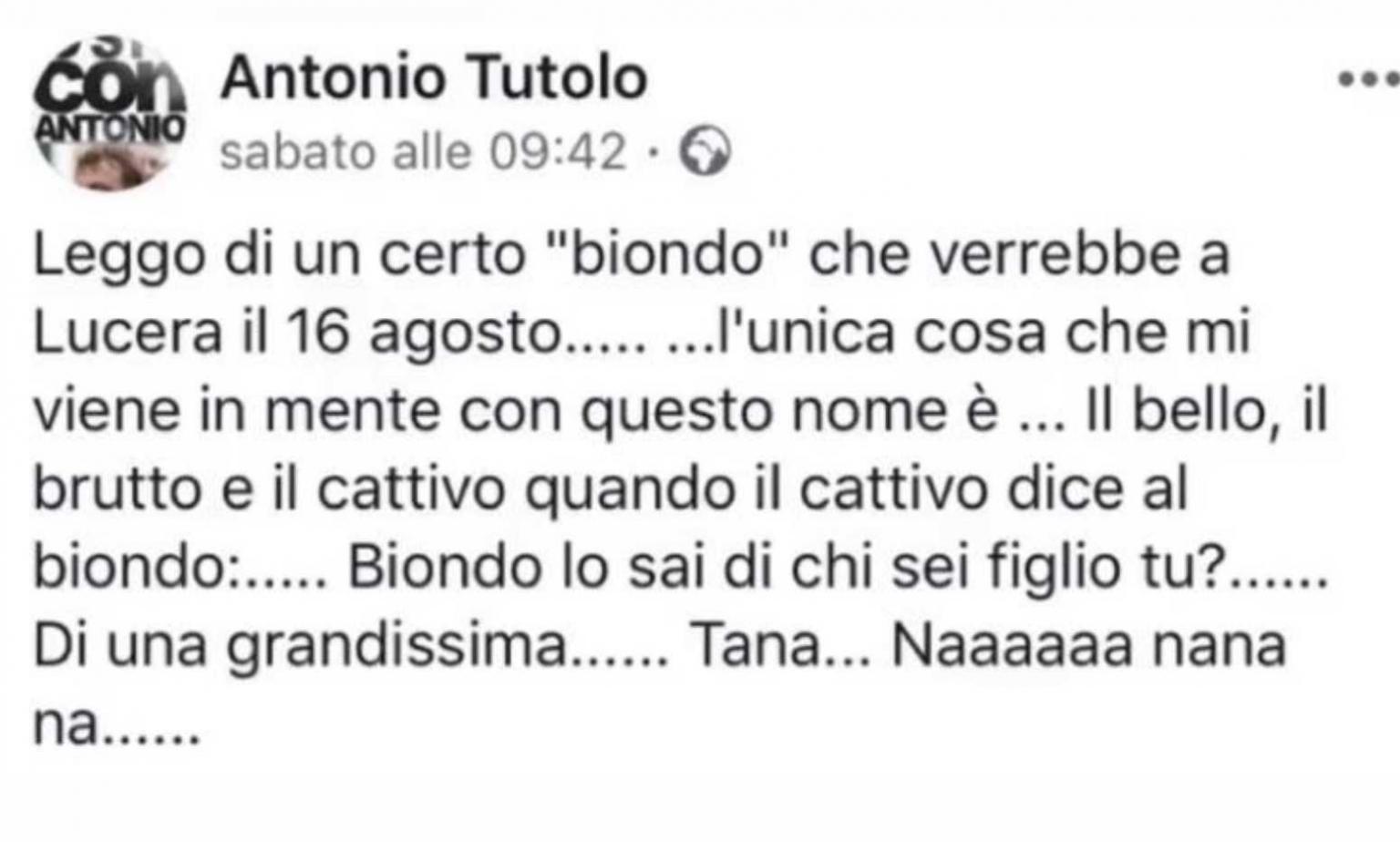 Biondo Lo Sai Di Chi Sei Figlio Tu