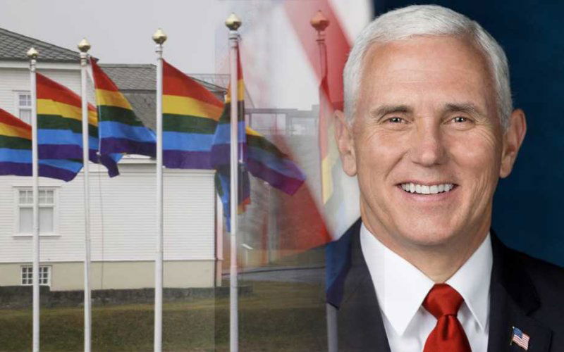 Mike Pence gay island flags rainbow