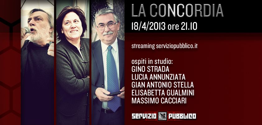 Servizio Pubblico, puntata di stasera 18 aprile: Gino Strada, Lucia Annunziata, Gian Antonio Stella, Cacciari tra gli ospiti article-post